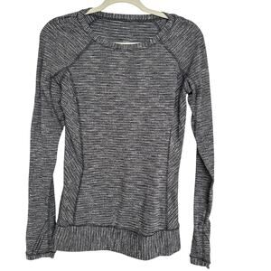 Lululemon Women's Black/White Race Your Pace Long Sleeve Shirt, Size 6, EUC